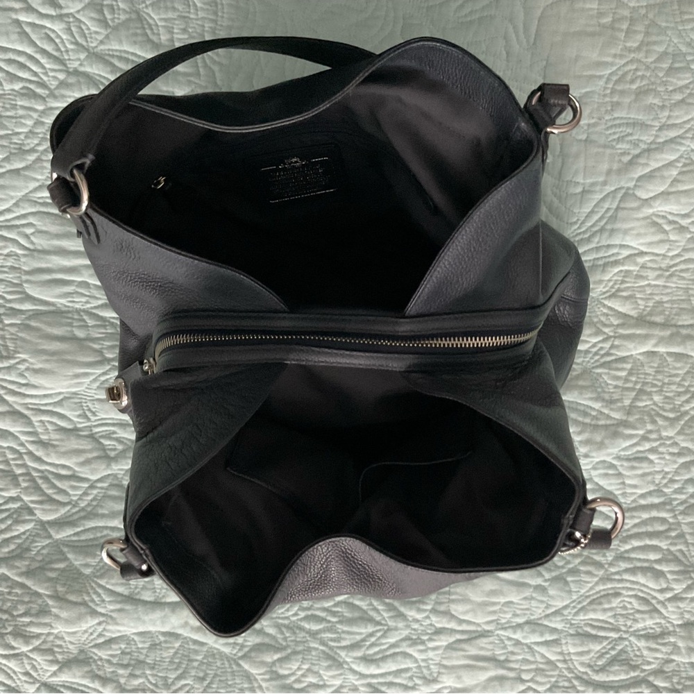 Coach Navy Leather Tote Bag - Picture 4 of 5